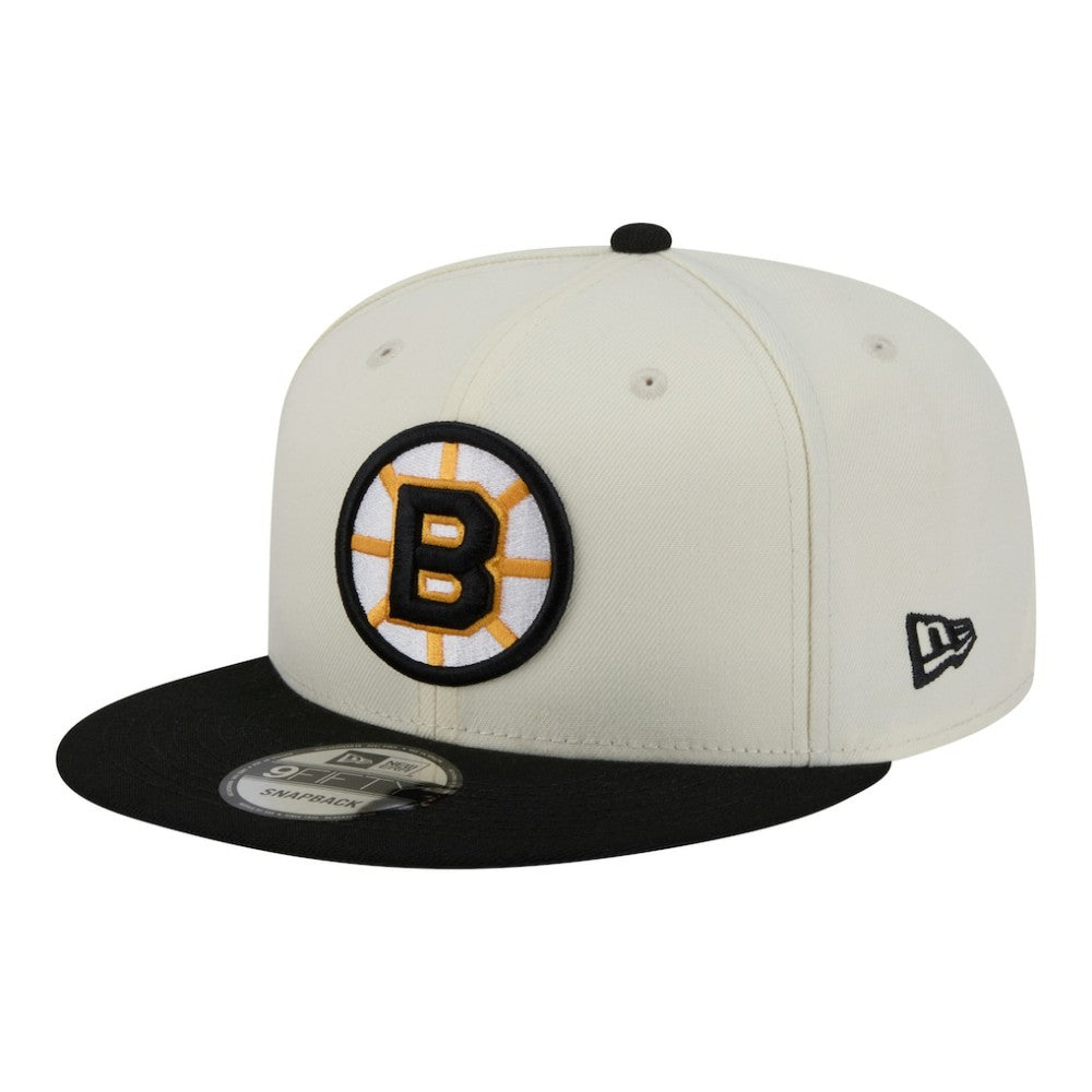 Boston Bruins New Era Injection Localized Two-Tone 9FIFTY Snapback Hat - White/Black Hats
