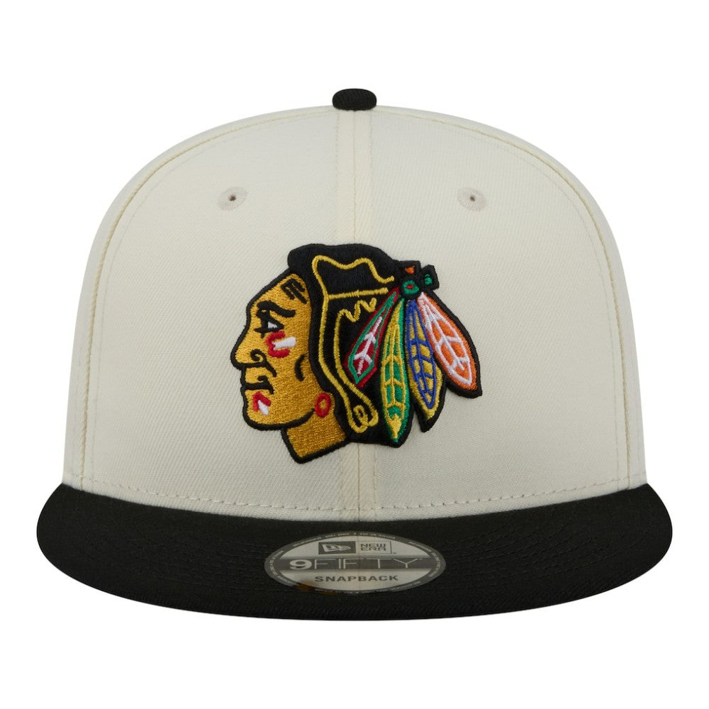 Chicago Blackhawks New Era Injection Localized Two-Tone 9FIFTY Snapback Hat - White/Black Hats
