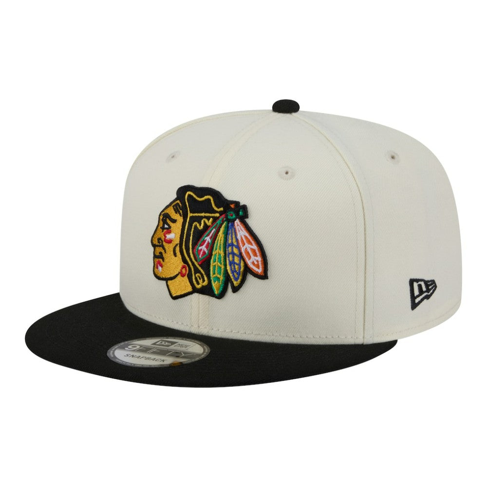 Chicago Blackhawks New Era Injection Localized Two-Tone 9FIFTY Snapback Hat - White/Black Hats