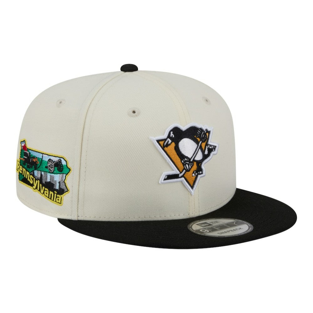 Pittsburgh Penguins New Era Injection Localized Two-Tone 9FIFTY Snapback Hat - White/Black Hats