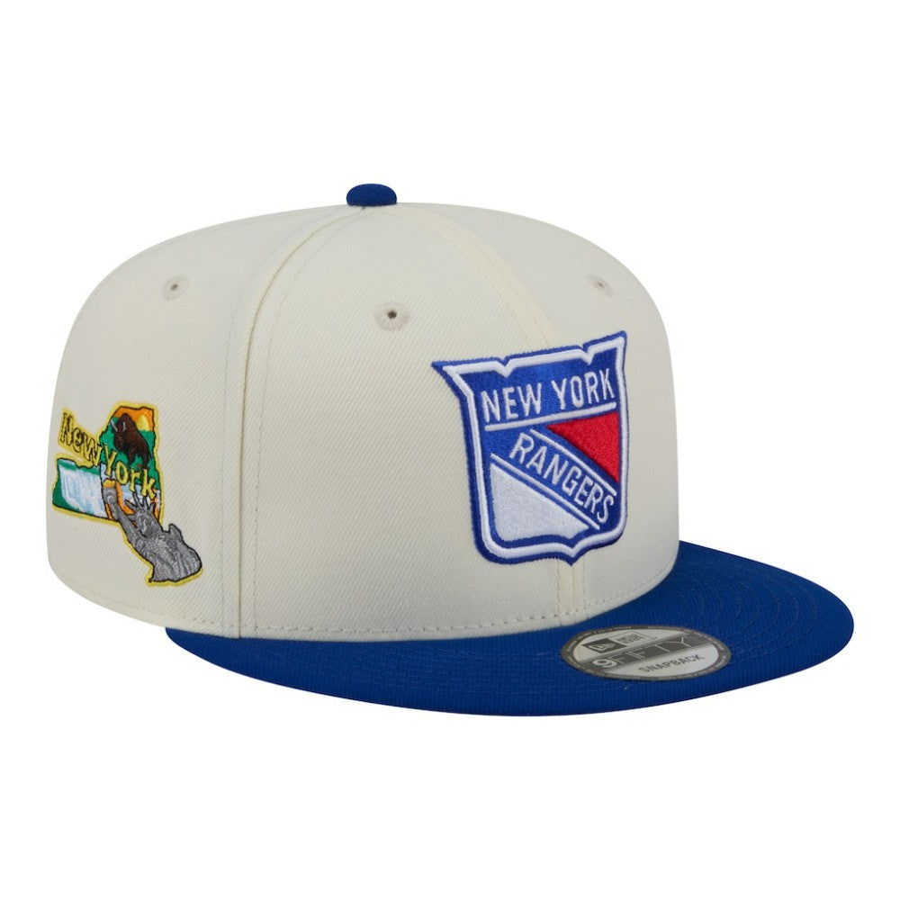 New York Rangers New Era Injection Localized Two-Tone 9FIFTY Snapback Hat - White/Blue Hats