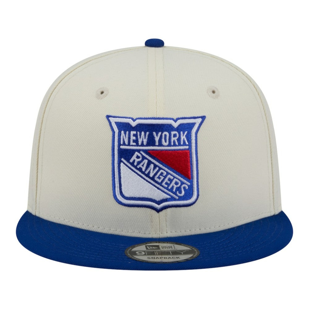 New York Rangers New Era Injection Localized Two-Tone 9FIFTY Snapback Hat - White/Blue Hats