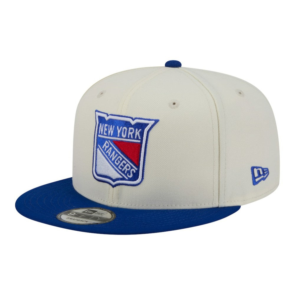 New York Rangers New Era Injection Localized Two-Tone 9FIFTY Snapback Hat - White/Blue Hats