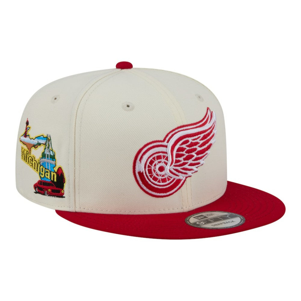Detroit Red Wings New Era Injection Localized Two-Tone 9FIFTY Snapback Hat - White/Red Hats