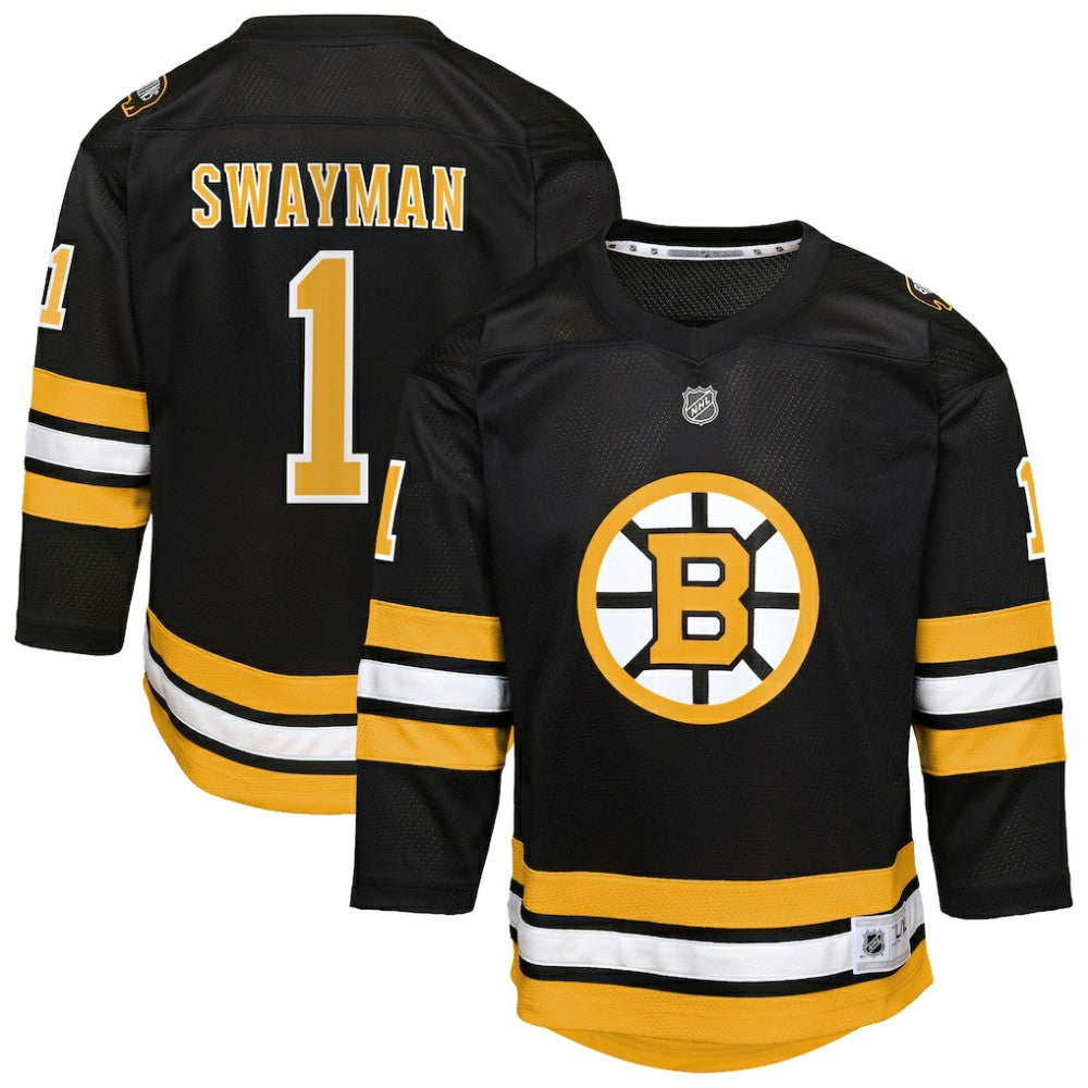Jeremy Swayman Boston Bruins Outerstuff Youth Home Replica Jersey - Black Jerseys