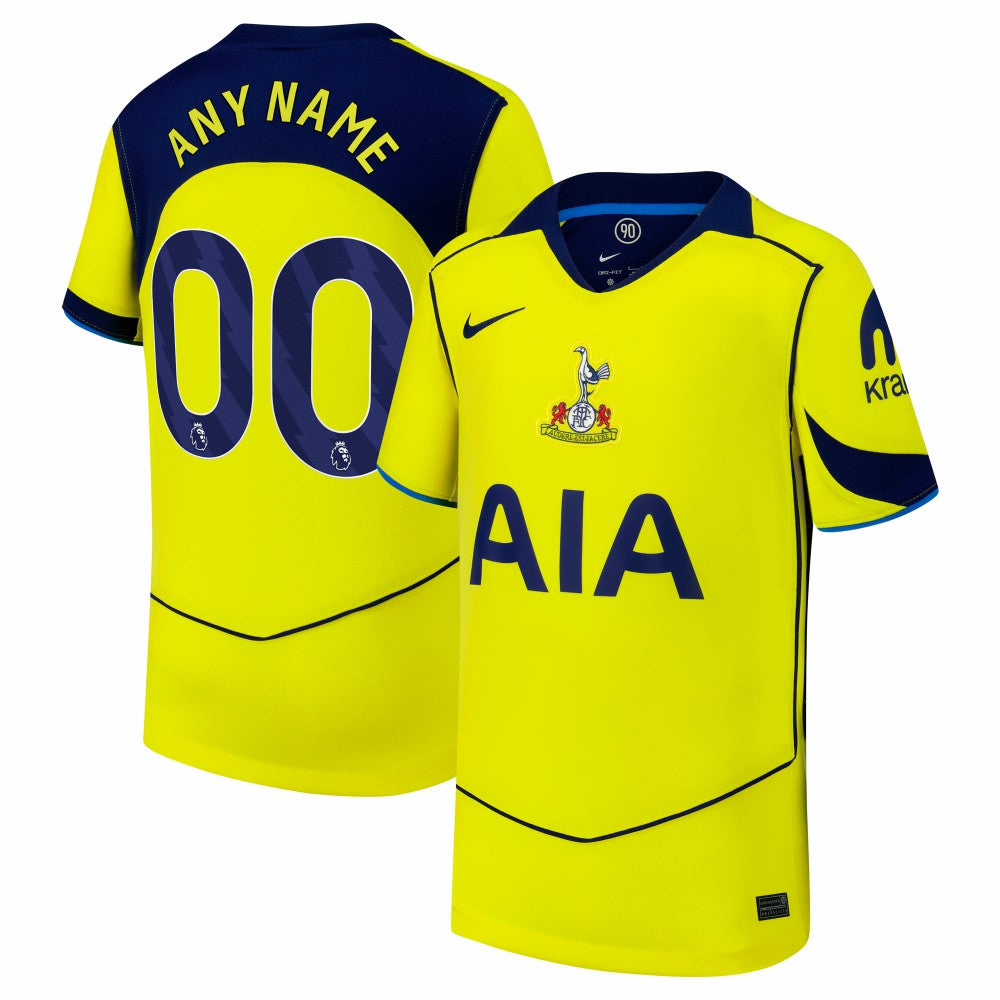 Tottenham Hotspur Youth 2025/26 Third Replica Custom Jersey - Yellow on sale