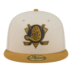 Anaheim Ducks New Era Colorpack Two-Tone 59FIFTY Fitted Hat - Cream/Tan Hats
