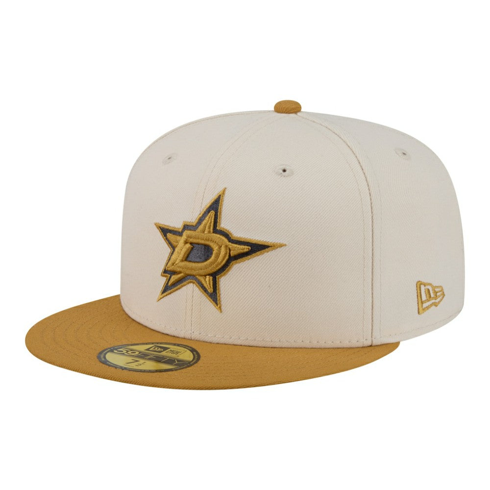 Dallas Stars New Era Colorpack Two-Tone 59FIFTY Fitted Hat - Cream/Tan Hats