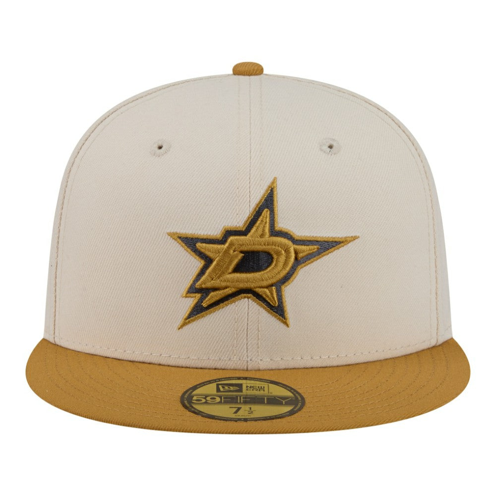 Dallas Stars New Era Colorpack Two-Tone 59FIFTY Fitted Hat - Cream/Tan Hats
