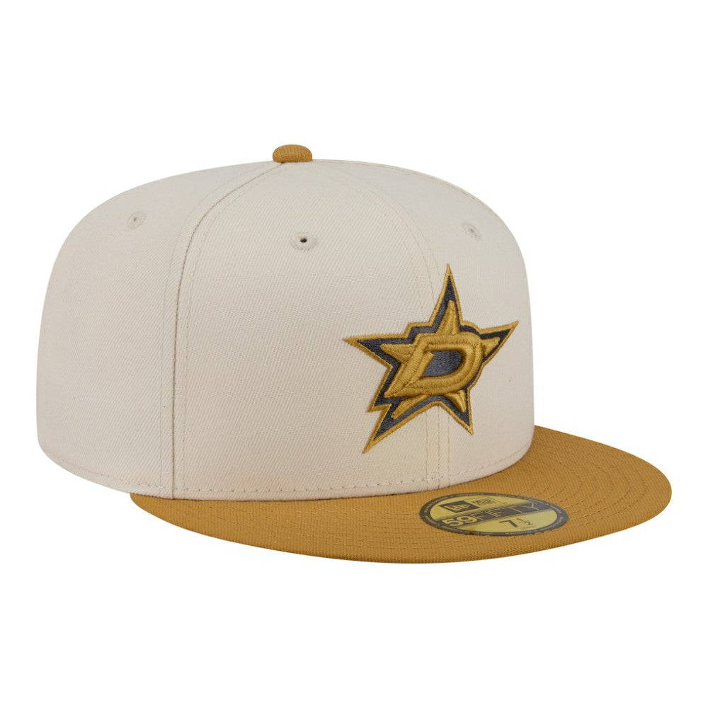 Dallas Stars New Era Colorpack Two-Tone 59FIFTY Fitted Hat - Cream/Tan Hats