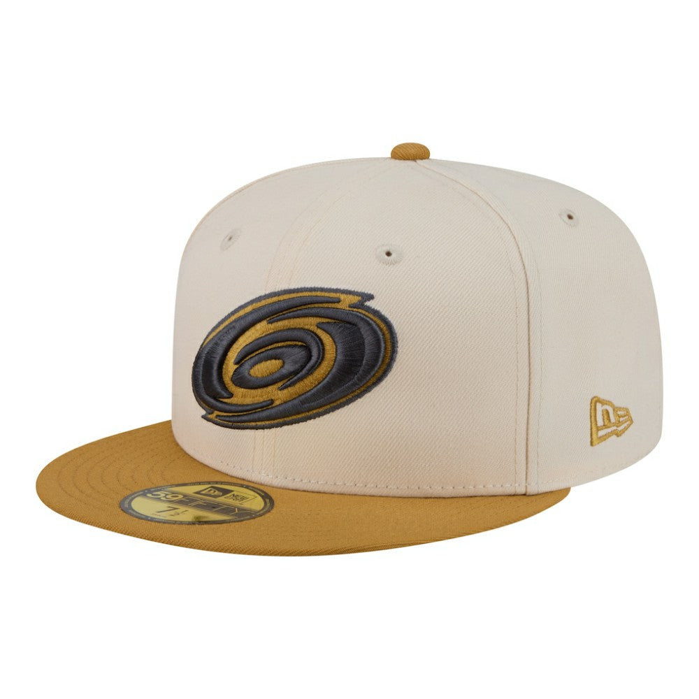 Carolina Hurricanes New Era Colorpack Two-Tone 59FIFTY Fitted Hat - Cream/Tan Hats