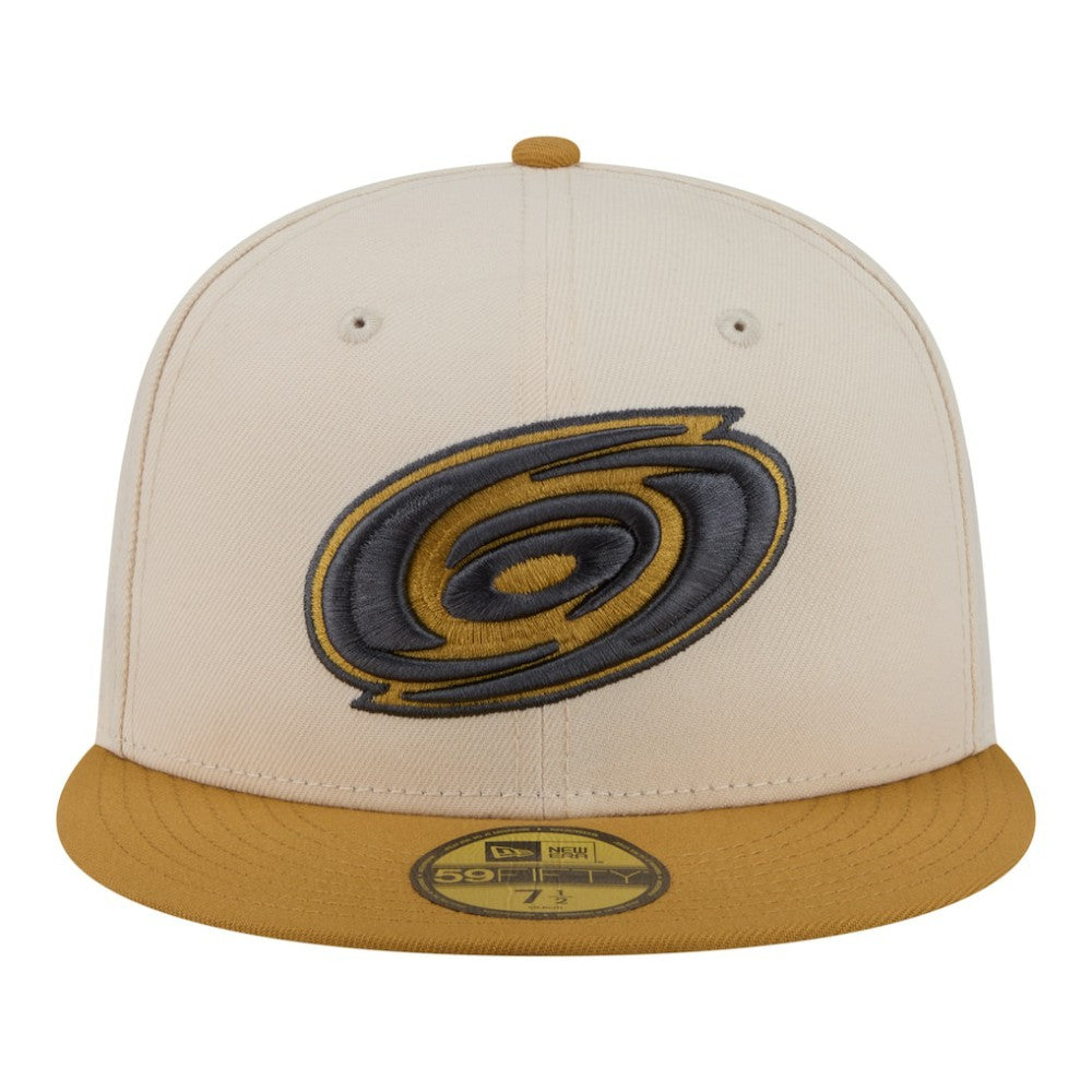 Carolina Hurricanes New Era Colorpack Two-Tone 59FIFTY Fitted Hat - Cream/Tan Hats