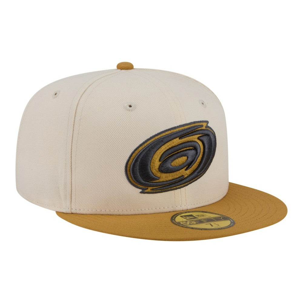 Carolina Hurricanes New Era Colorpack Two-Tone 59FIFTY Fitted Hat - Cream/Tan Hats