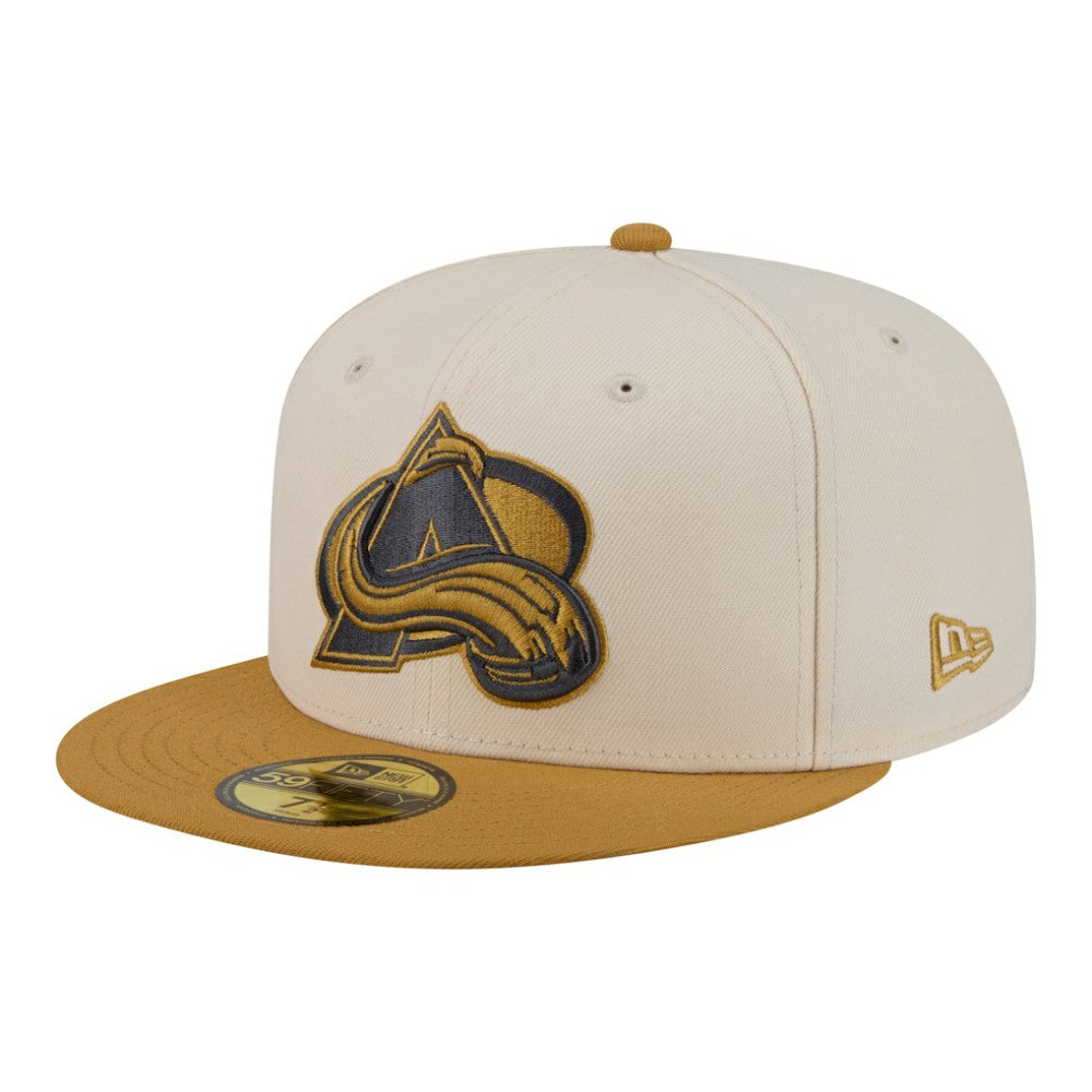Colorado Avalanche New Era Colorpack Two-Tone 59FIFTY Fitted Hat - Cream/Tan Hats