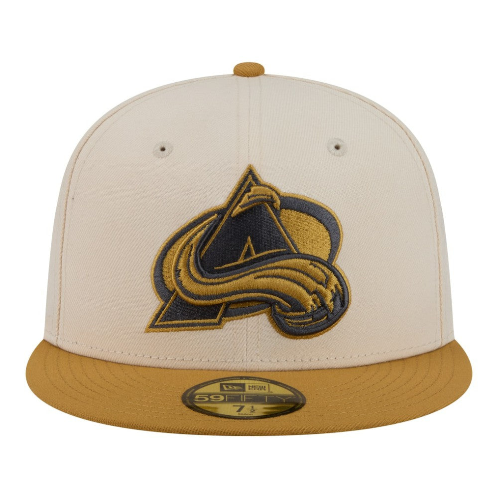 Colorado Avalanche New Era Colorpack Two-Tone 59FIFTY Fitted Hat - Cream/Tan Hats