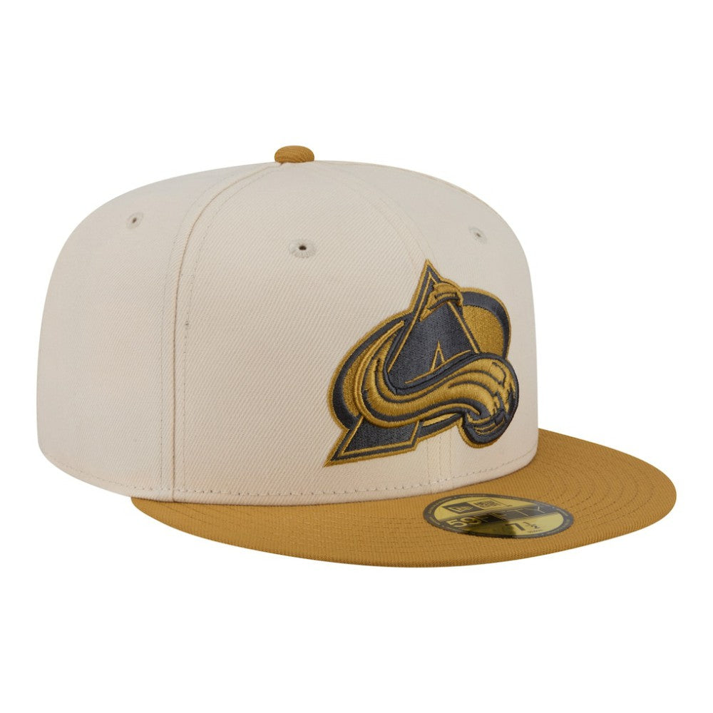 Colorado Avalanche New Era Colorpack Two-Tone 59FIFTY Fitted Hat - Cream/Tan Hats