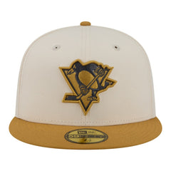 Pittsburgh Penguins New Era Colorpack Two-Tone 59FIFTY Fitted Hat - Cream/Tan Hats
