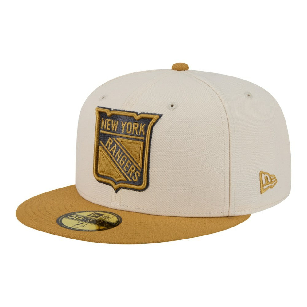 New York Rangers New Era Colorpack Two-Tone 59FIFTY Fitted Hat - Cream/Tan Hats