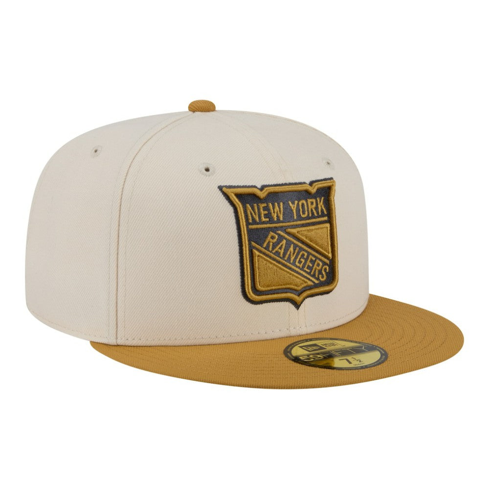 New York Rangers New Era Colorpack Two-Tone 59FIFTY Fitted Hat - Cream/Tan Hats
