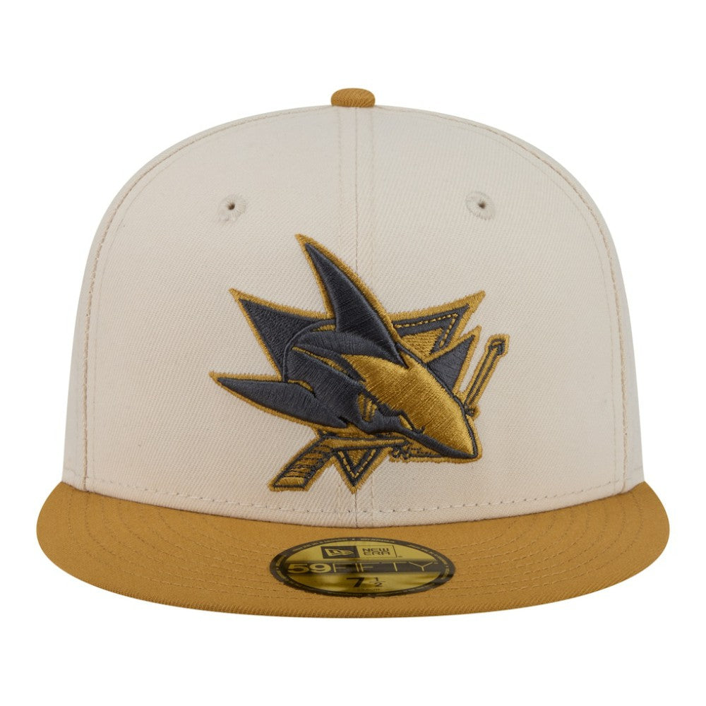 San Jose Sharks New Era Colorpack Two-Tone 59FIFTY Fitted Hat - Cream/Tan Hats