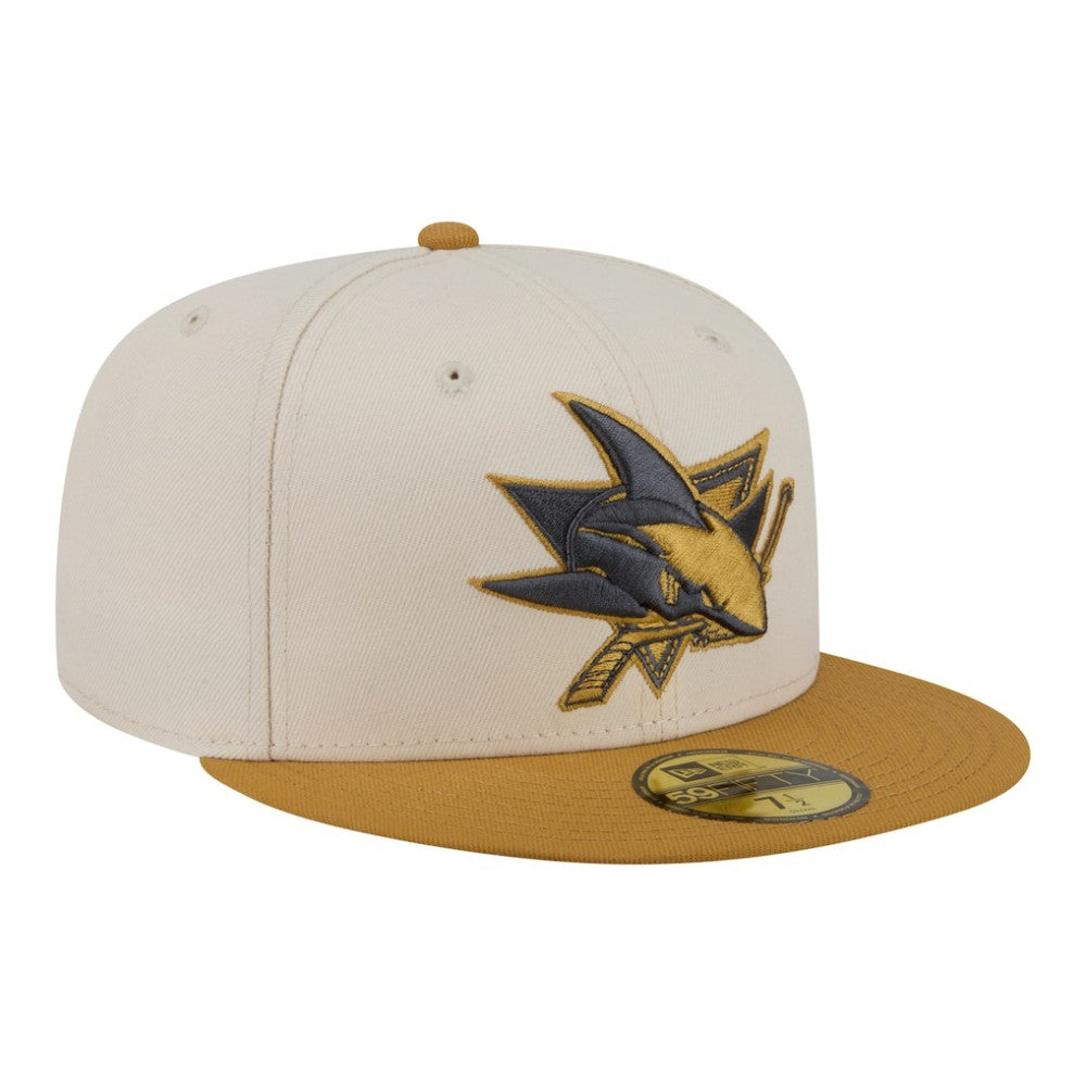 San Jose Sharks New Era Colorpack Two-Tone 59FIFTY Fitted Hat - Cream/Tan Hats