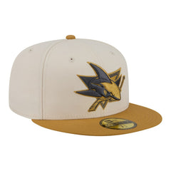 San Jose Sharks New Era Colorpack Two-Tone 59FIFTY Fitted Hat - Cream/Tan Hats