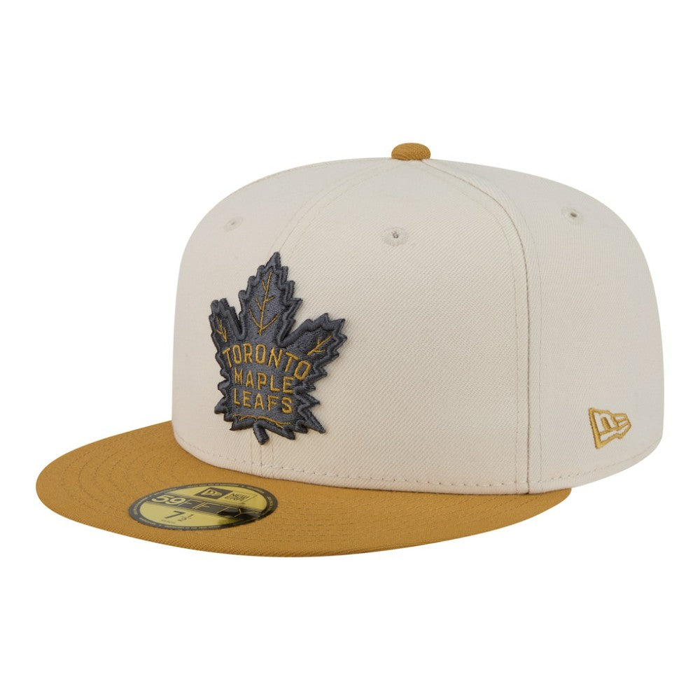 Toronto Maple Leafs New Era Colorpack Two-Tone 59FIFTY Fitted Hat - Cream/Tan Hats