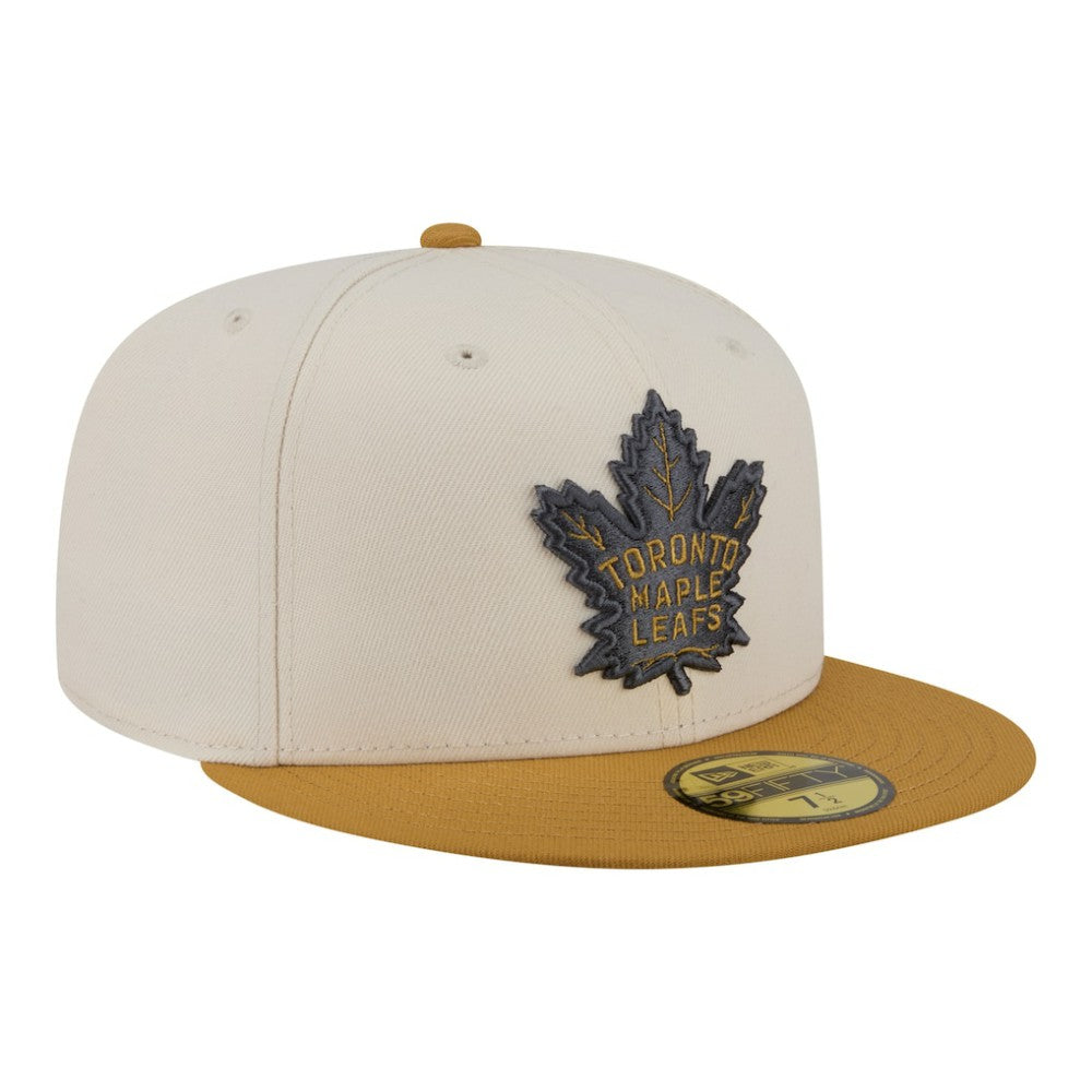 Toronto Maple Leafs New Era Colorpack Two-Tone 59FIFTY Fitted Hat - Cream/Tan Hats