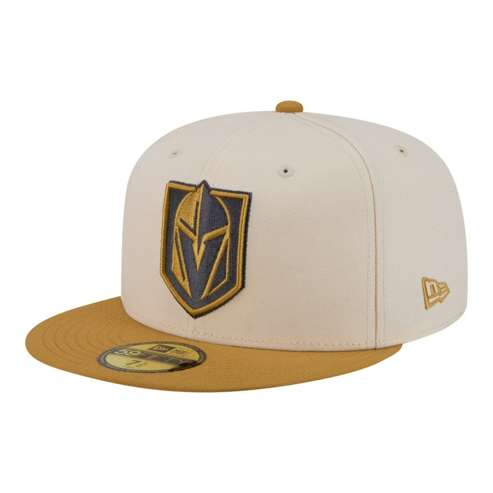 Vegas Golden Knights New Era Colorpack Two-Tone 59FIFTY Fitted Hat - Cream/Tan Hats