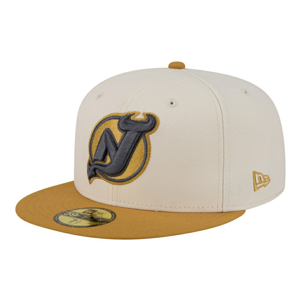 New Jersey Devils New Era Colorpack Two-Tone 59FIFTY Fitted Hat - Cream/Tan Jerseys