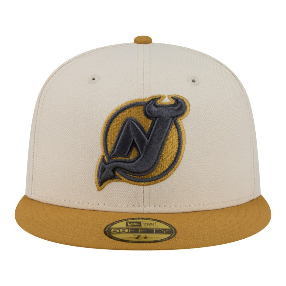 New Jersey Devils New Era Colorpack Two-Tone 59FIFTY Fitted Hat - Cream/Tan Jerseys