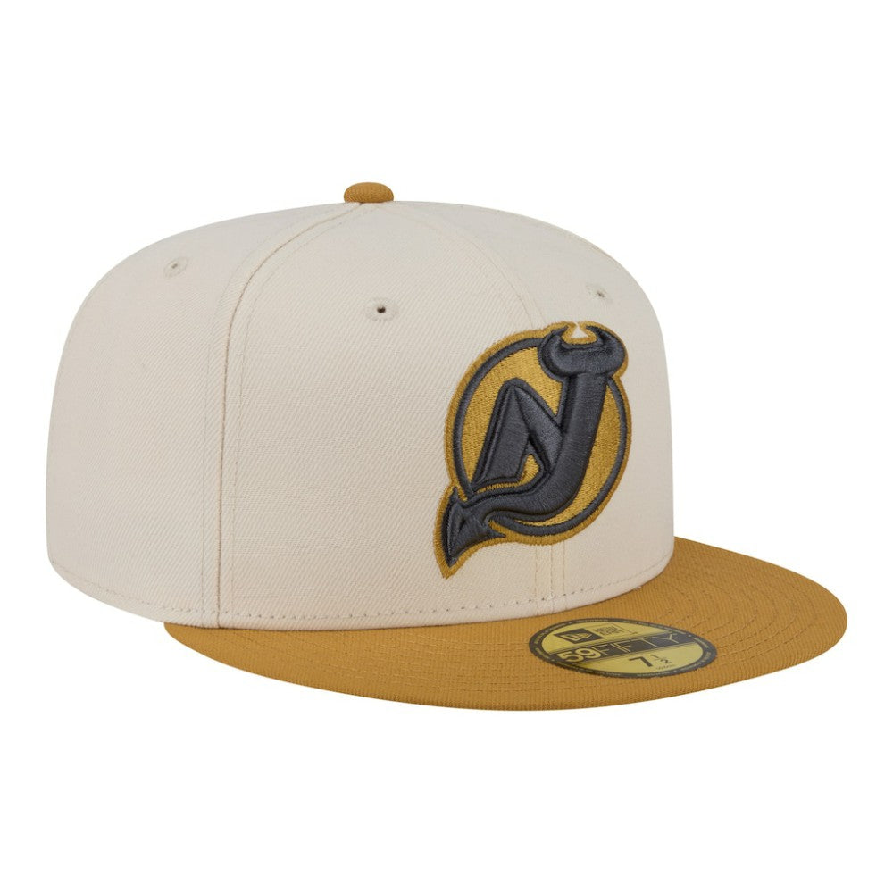 New Jersey Devils New Era Colorpack Two-Tone 59FIFTY Fitted Hat - Cream/Tan Jerseys
