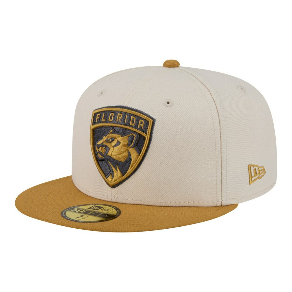 Florida Panthers New Era Colorpack Two-Tone 59FIFTY Fitted Hat - Cream/Tan Hats