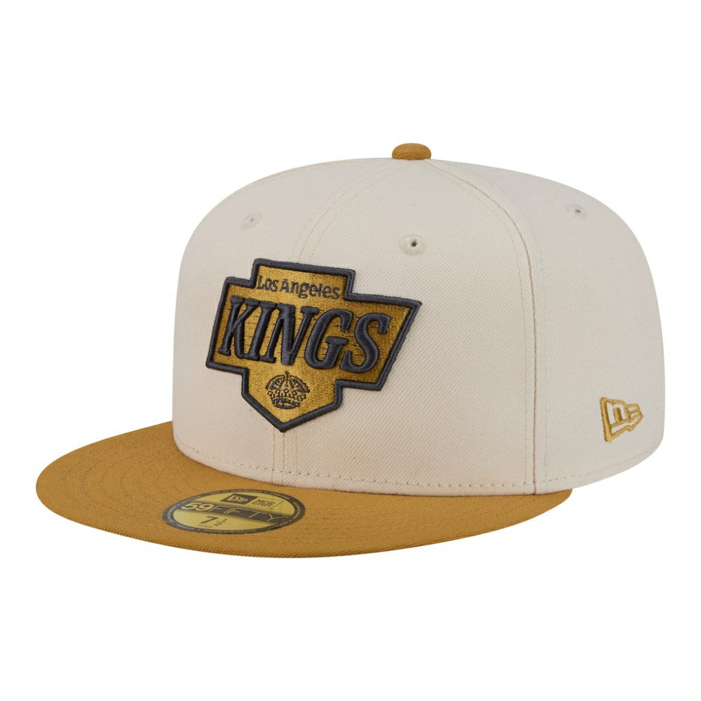 Los Angeles Kings New Era Colorpack Two-Tone 59FIFTY Fitted Hat - Cream/Tan Hats