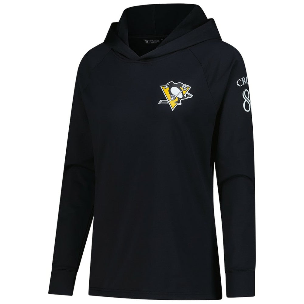 Sidney Crosby Pittsburgh Penguins Levelwear Women's Impression Name & Number Raglan Hoodie - Black Hoodies