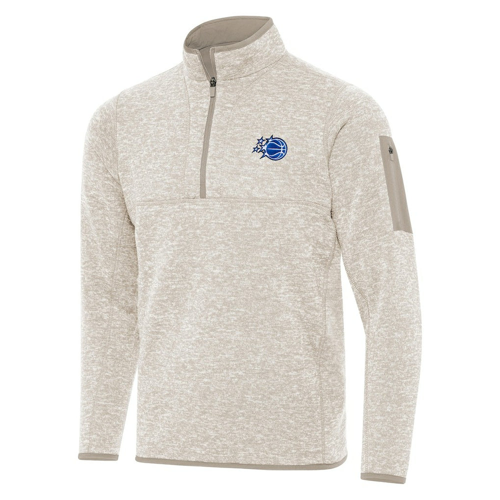 Orlando Magic Antigua New Logo Fortune Quarter-Zip Pullover Jacket - Oatmeal on sale