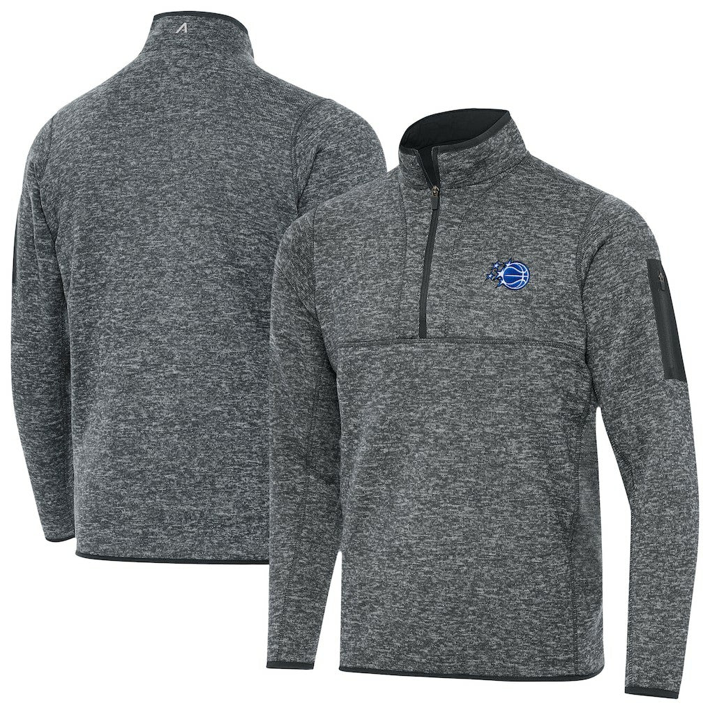 Orlando Magic Antigua New Logo Fortune Quarter-Zip Pullover Jacket - Heather Gray shop