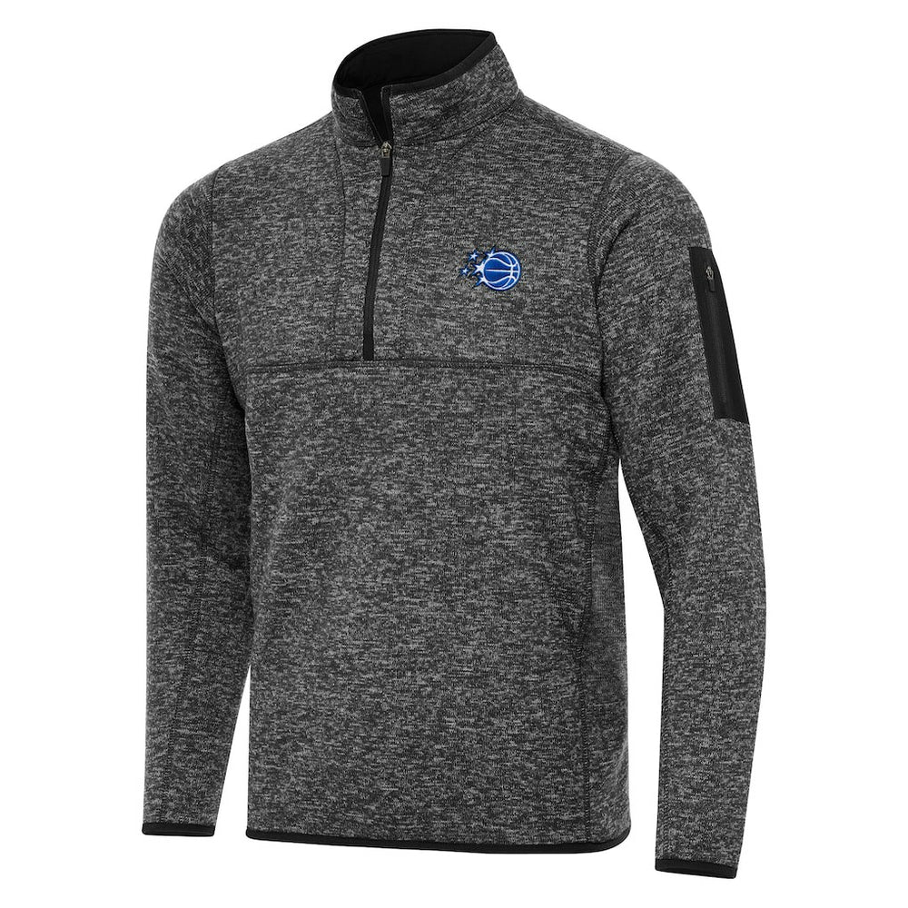 Orlando Magic Antigua New Logo Fortune Quarter-Zip Pullover Jacket - Heather Black for sale