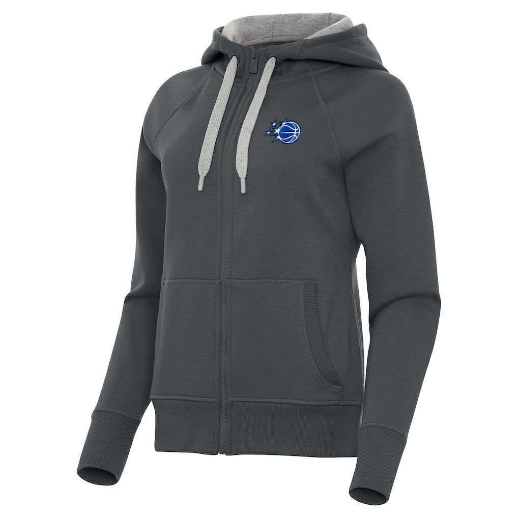 Orlando Magic Antigua Women's New Logo Victory Full-Zip Hooded Sweatshirt - Charcoal for sale