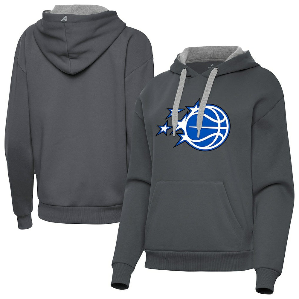 Orlando Magic Antigua Women's New Logo Victory Pullover Hoodie - Charcoal on sale