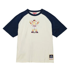 Atlanta Braves Women's Boyfriend Raglan T-Shirt Cream