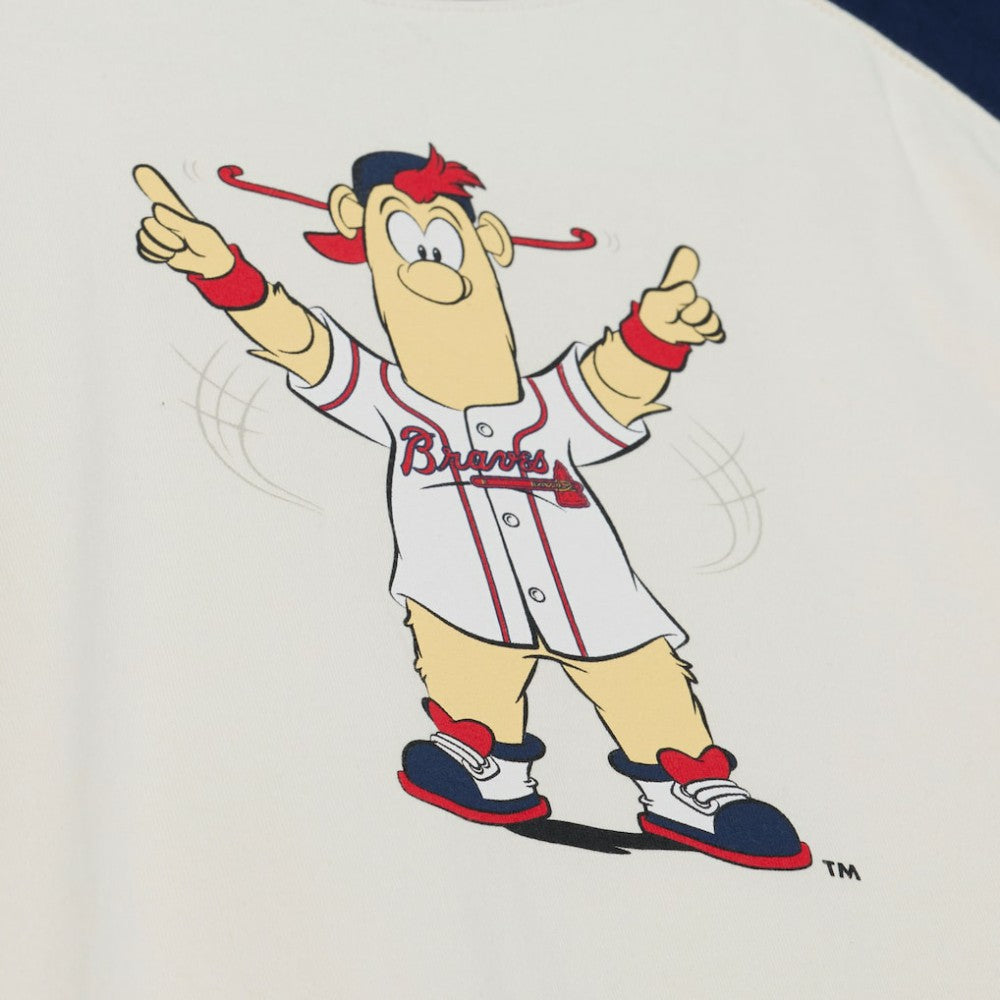 Atlanta Braves Women's Boyfriend Raglan T-Shirt Cream