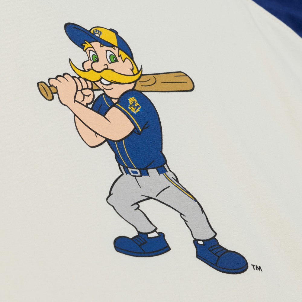 Milwaukee Brewers Women's Boyfriend Raglan T-Shirt Cream