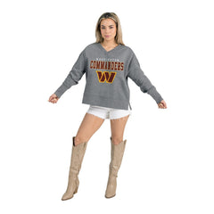 Washington Commanders Gameday Couture Women's French Terry V-Neck Pullover Sweatshirt - Gray on sale