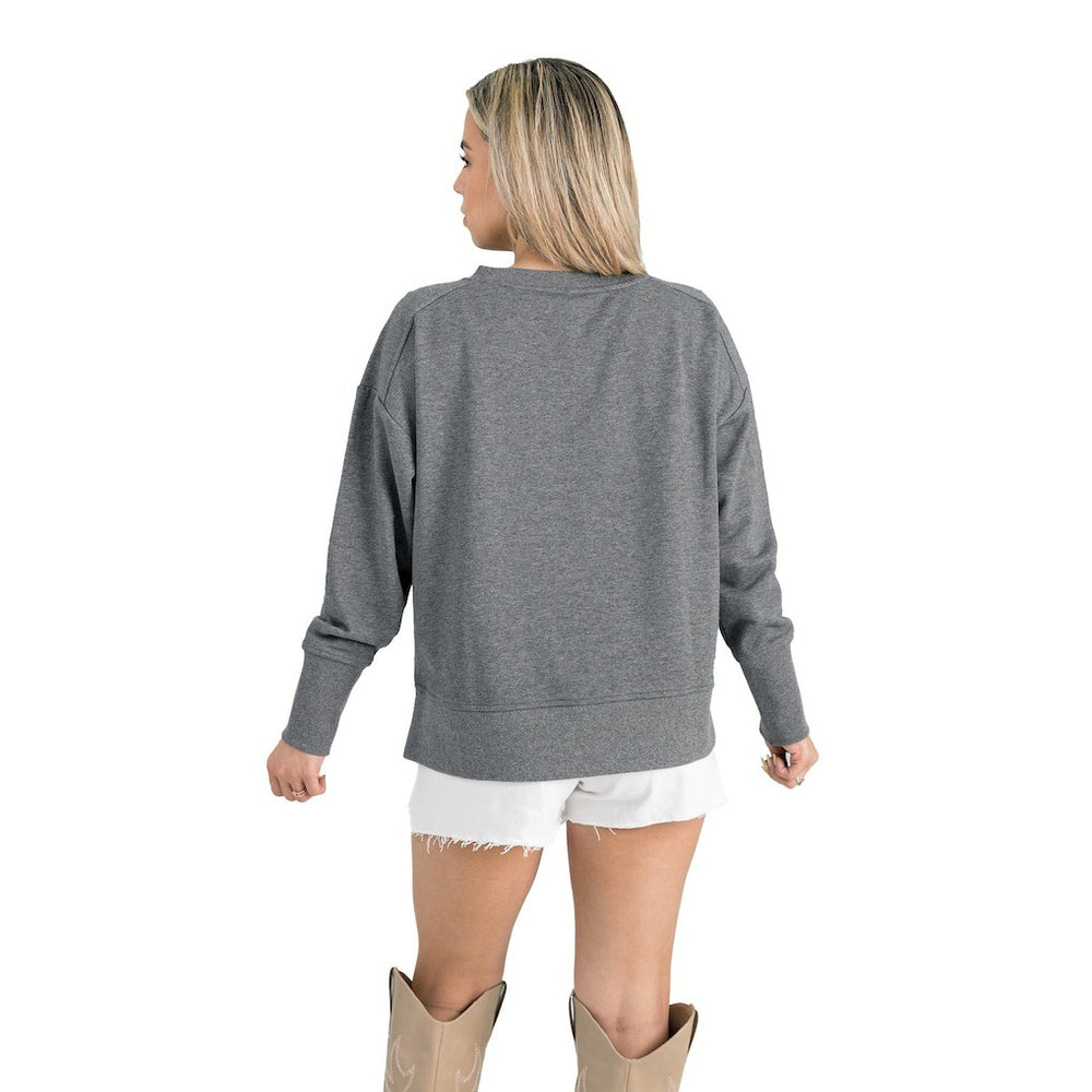 Arizona Cardinals Gameday Couture Women's French Terry V-Neck Pullover Sweatshirt - Gray outlet