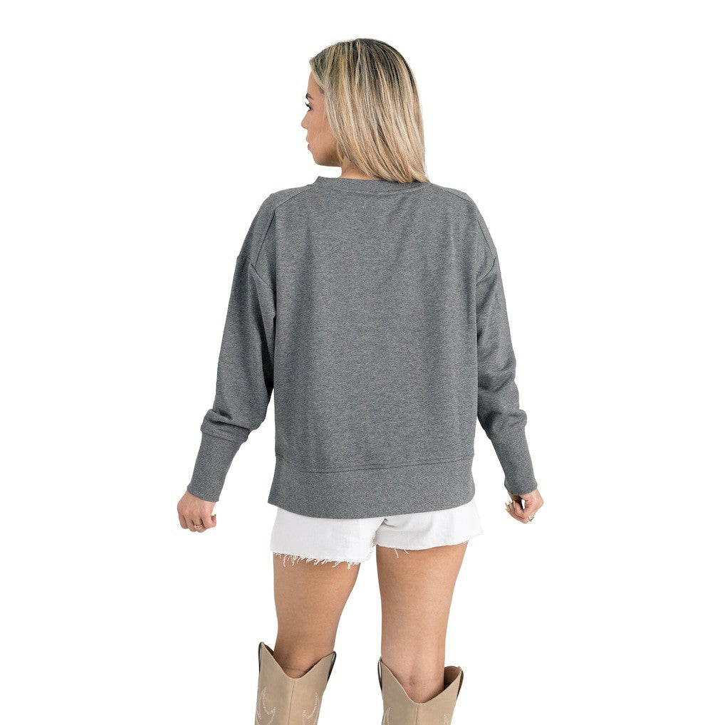 Chicago Bears Gameday Couture Women's French Terry V-Neck Pullover Sweatshirt - Gray online