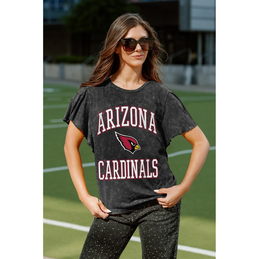 Arizona Cardinals Gameday Couture Women's Relaxed Flutter Sleeve T-Shirt - Black cheap