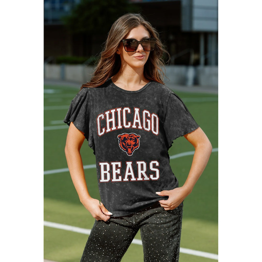 Chicago Bears Gameday Couture Women's Relaxed Flutter Sleeve T-Shirt - Black sale