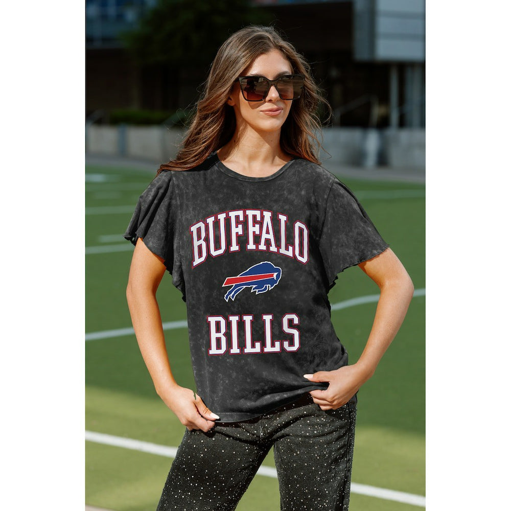 Buffalo Bills Gameday Couture Women's Relaxed Flutter Sleeve T-Shirt - Black outlet