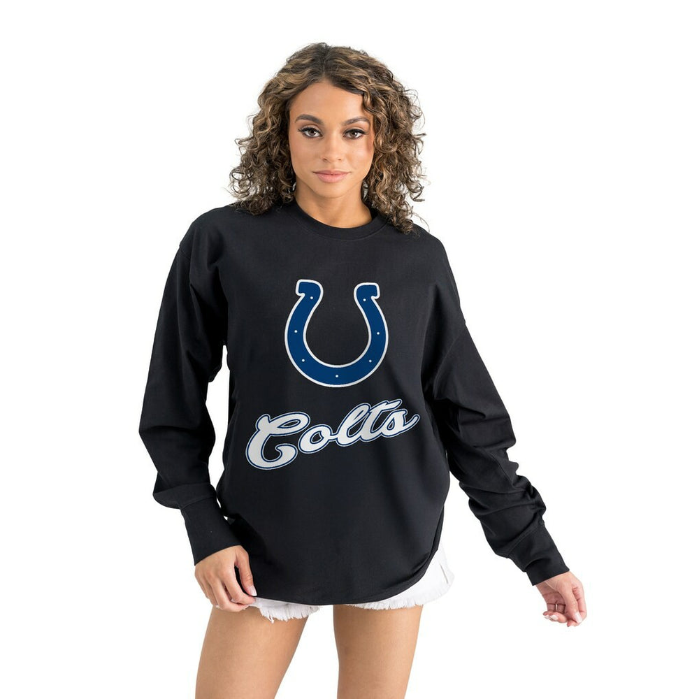 Indianapolis Colts Gameday Couture Women's Oversized Long Sleeve T-Shirt - Black outlet